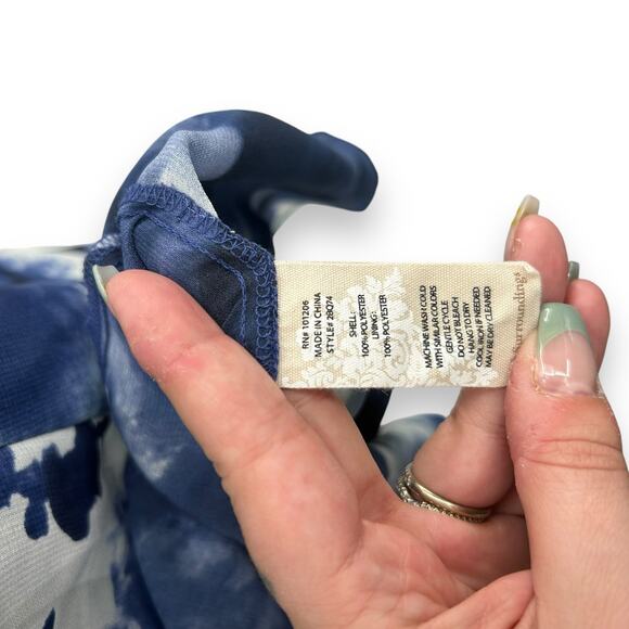 Soft Surroundings Top Size XS Blue Tunic Tank Boho Watercolor Layered Blouaw - Picture 12 of 12